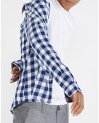 Chemise ajustée Crisko  à carreaux blanc/bleu